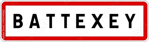 Panneau entrée ville agglomération Battexey / Town entrance sign Battexey © BaptisteR