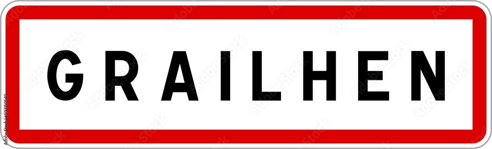 Panneau entrée ville agglomération Grailhen / Town entrance sign Grailhen