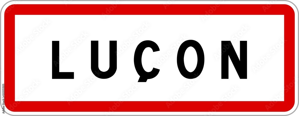 Panneau entrée ville agglomération Luçon / Town entrance sign Luçon