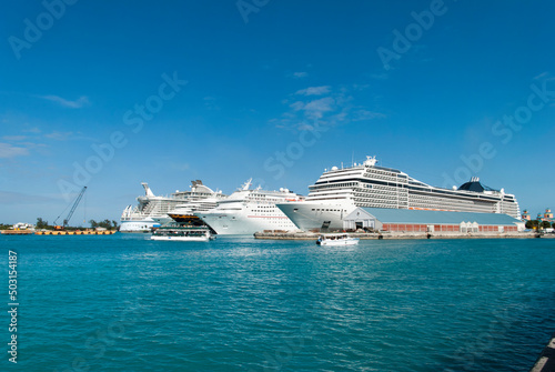 Nassau Harbour Moored Cruise Ships © Ramunas