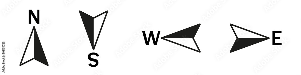 Obraz premium Vector compass icons. Compass vector arrow. Vector illustration