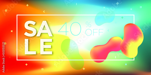 Colorful 40 percent off sign