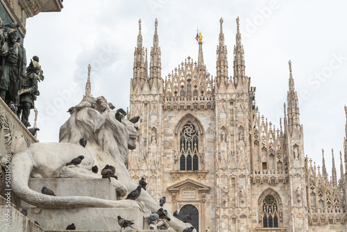 Milano Cathedral or Duomo, is the cathedral church of Milan, Lombardy, Italy. Dedicated to the Nativity of St Mary (Santa Maria Nascente) photo