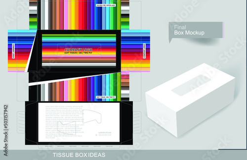 Vector illustration of a tissue box mockup with a space for the company logo