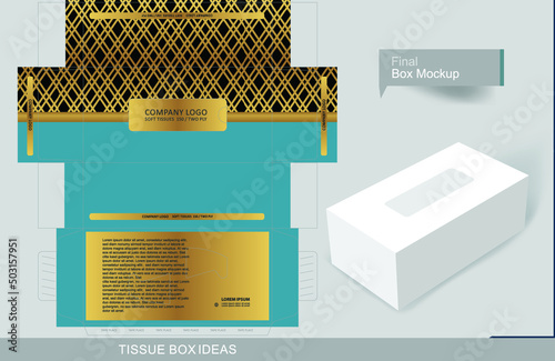 Vector illustration of a tissue box mockup with a space for the company logo