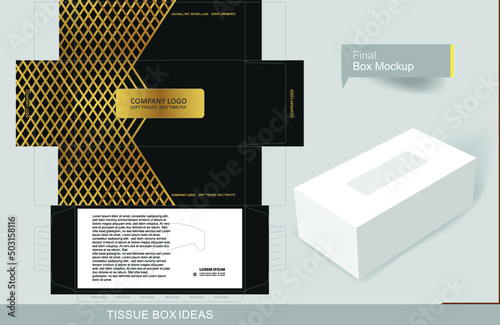 Vector illustration of a tissue box mockup with a space for the company logo