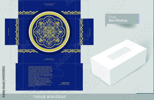Vector illustration of a tissue box mockup with a space for the company logo