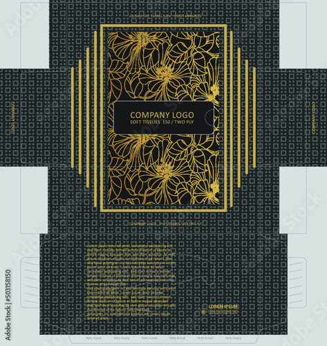 Tissue box template concept for business purposes