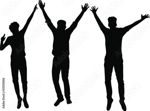 Happiest man jumping