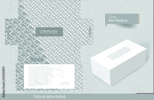 Vector illustration of a tissue box mockup with a space for the company logo