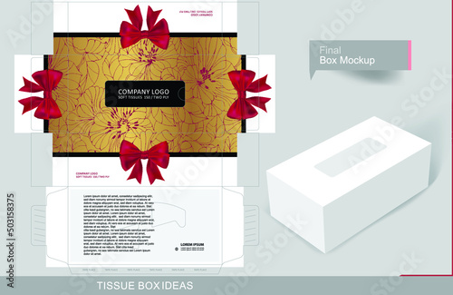 Tissue box template concept for business purposes