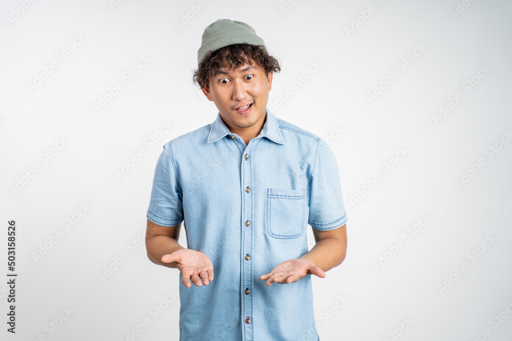 portrait of a man with questioning expression on isolated background portrait of a man with questioning expression on isolated background