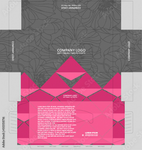 Tissue box template concept for business purposes