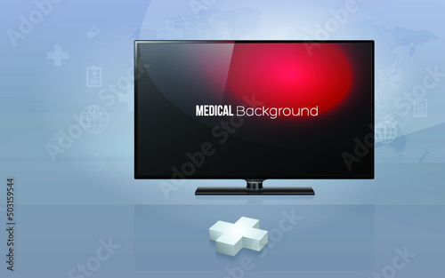 Pattern of a TV that looks realistic  isolated on blue background