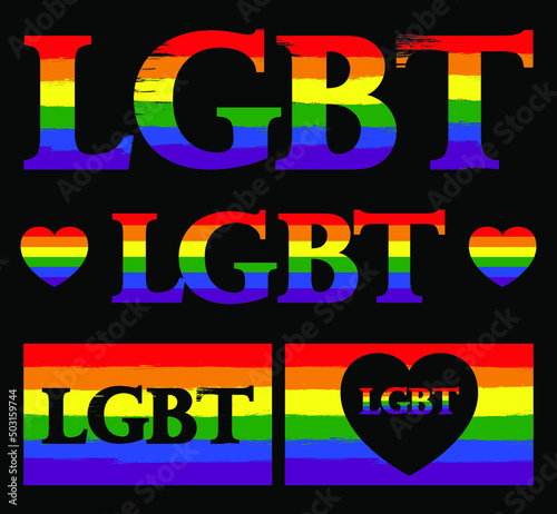 Vector illustration on the theme of LGBT on a black background