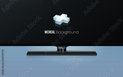 Pattern of a TV that looks realistic  isolated on blue background