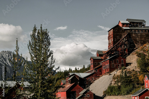 Scenic view of Kennecott Mines National Historic Landmark in McCarthy, Alaska photo