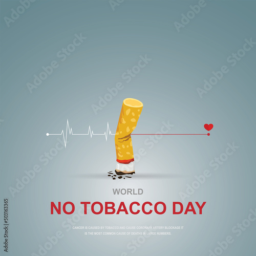 World No Tobacco Day Vector Concept Poster Stop Smoking Template.