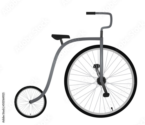 Black 40's years bicycle. vector