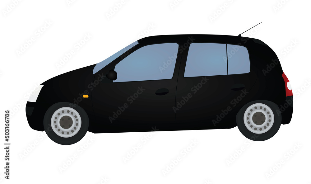 Black city car. vector illustration