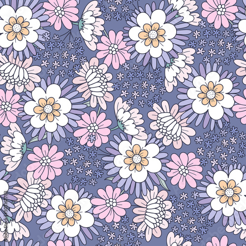 Seamless vector texture for fashion prints. Floral pattern in liberty style. ...