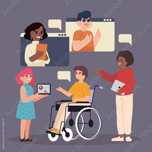 diverse team of people working