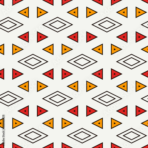 Contemporary geometric pattern. Repeated triangles ornament. Modern geo abstract background. Seamless surface design. Mosaic wallpaper. Digital paper, textile print. Vector illustration