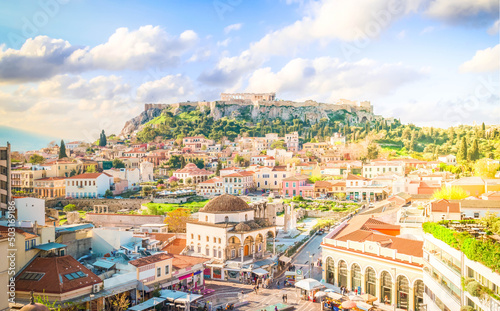 Skyline of Athenth with Acropolis hill