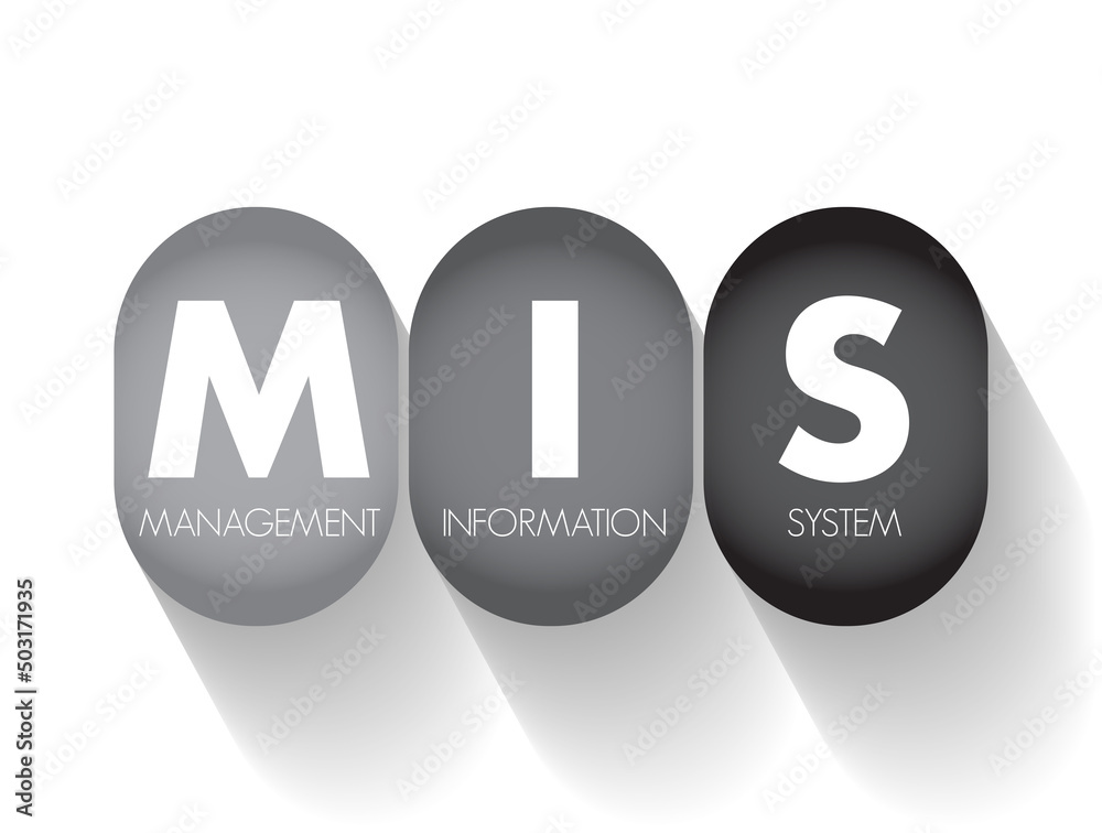 MIS Management Information System - study of people, technology, organizations, and the relationships among them, acronym text concept background