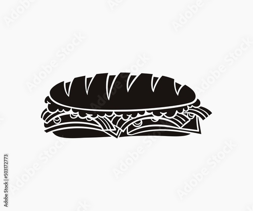 Sandwich icon vector design template. Sandwich sign and symbol. Sandwich sketch