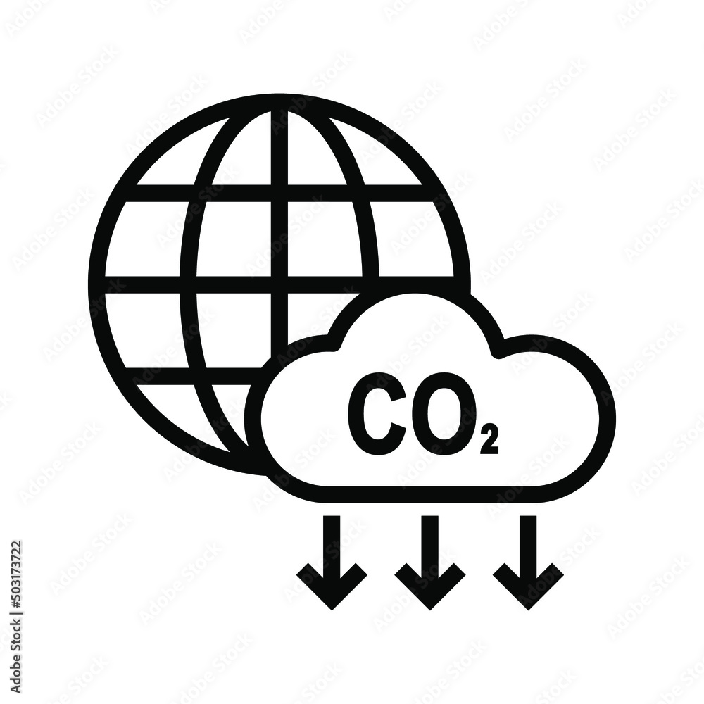 Co2 icon. Carbon emissions Sign. Vector illustration. Co2 icon. Carbon emissions Sign. Vector illustration.