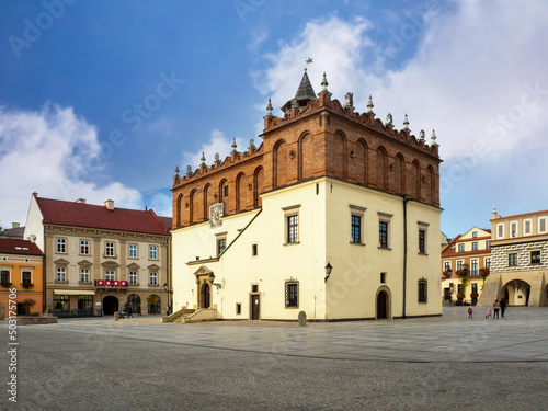 Tarnow, Poland. Renaissance town hall and tenement houses in old city main square often called the Perl of Polish renaissance © kilhan