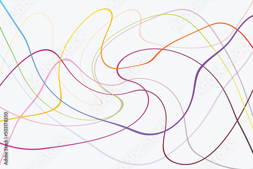abstract wallpaper with wavy lines in multicolor. trendy creative design of curly lines for the background. Line Art