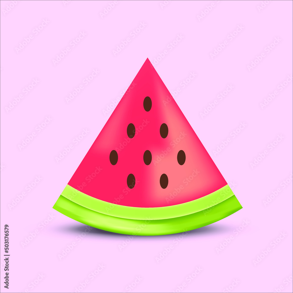 Freshly sliced watermelon vector illustration