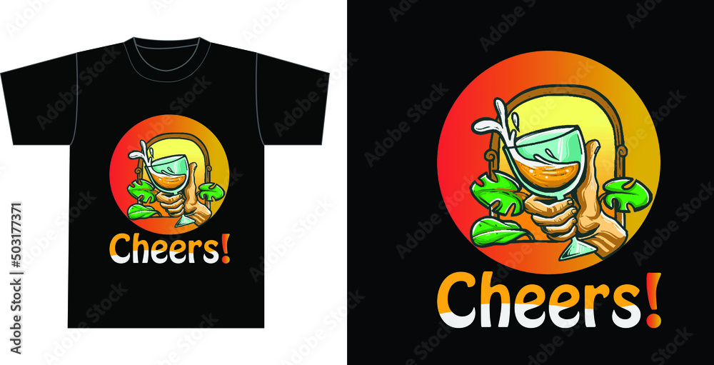 cheers Wine T-shirt Design for Adult cheers Wine T-shirt Design for Adult