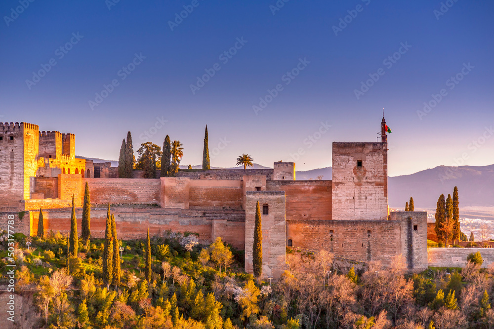 Alhambra Palace in Granada, Andalusia, Spain