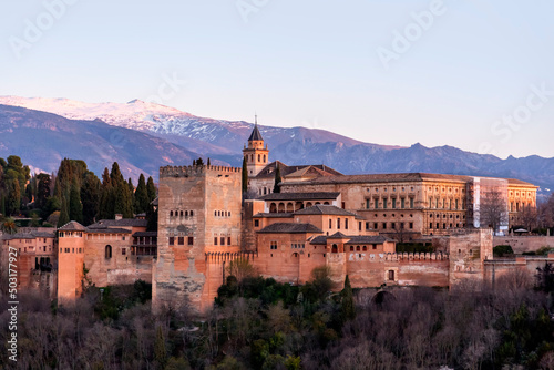 Alhambra Palace in Granada, Andalusia, Spain