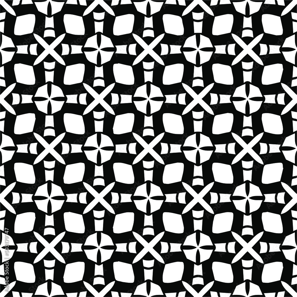 seamless pattern.Simple stylish abstract geometric background. Monochrome image. Black and white color. Design for decor, prints, textile.Design element for prints. 