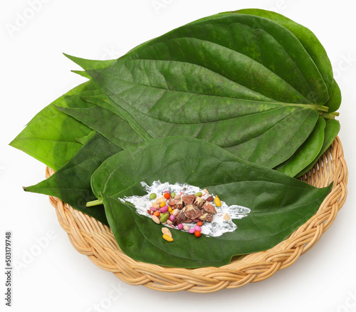 Betel leaf and its spices photo