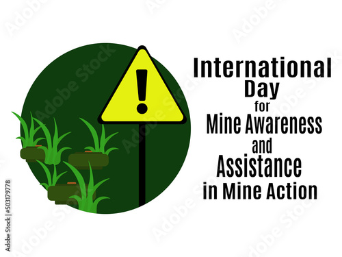 International Day for Mine Awareness and Assistance in Mine Action, idea for poster, banner, flyer or postcard