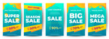 Web blue sale banner modern fluid for social media stories sale, web page, mobile phone. template design special offer set
Sale labels banner tag set collection