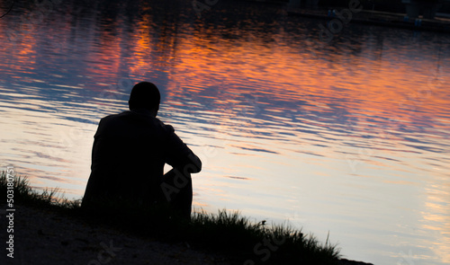 Evening relax at thr river bank