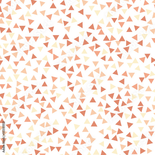 Abstract triangles pattern background. Triangular salmon red and pink design. Minimalist abstract wallpaper