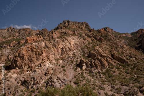 Geology. View of the rocky and sandstone mountains in the desert.