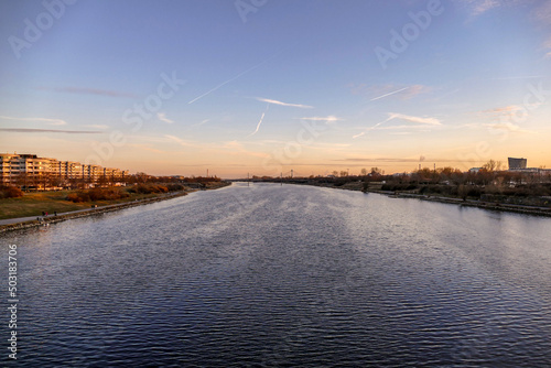 sunset over the river