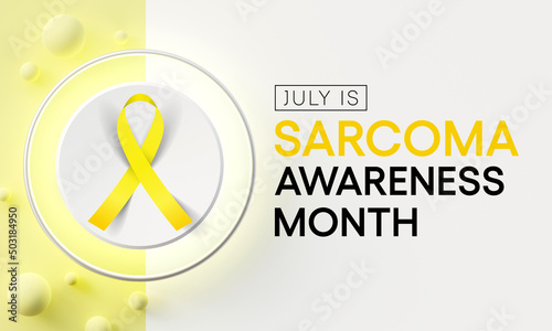Sarcoma cancer awareness month is observed every year in July, it is a type of cancer that begins in bone or in the soft tissues of the body, including cartilage, fat, muscle. 3D Rendering photo