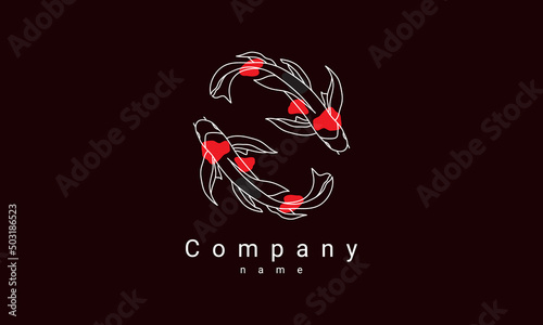 Unique koi fish logo