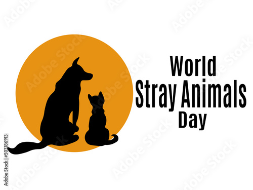 World Stray Animals Day, idea for poster, banner, flyer or postcard
