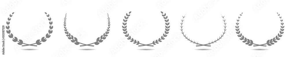 Obraz premium Laurel wreath label set Vector illustration