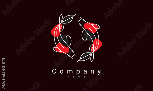 Unique koi fish logo
